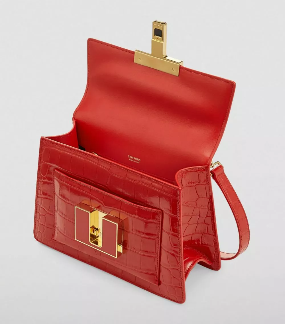 TOM FORD Small Croc-Embossed 001 Top-Handle Bag U3106 Top Handle Bags 2 TOM FORD Small Croc-Embossed 001 Top-Handle Bag U3106 Top Handle Bags - Image 2