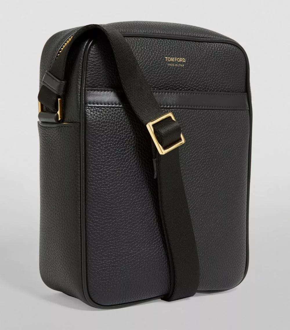 TOM FORD Small Leather Messenger Bag BLK BLK Messenger Bags 3 TOM FORD Small Leather Messenger Bag BLK BLK Messenger Bags - Image 3