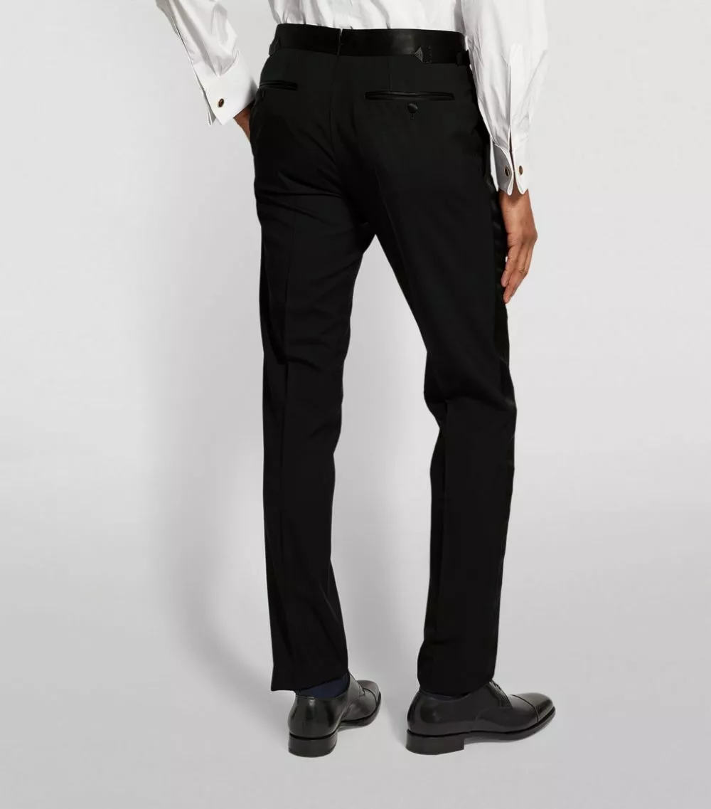 TOM FORD TF FTRS SHELTON SATIN 001 BLK Tailored Trousers 4 TOM FORD TF FTRS SHELTON SATIN 001 BLK Tailored Trousers - Image 4