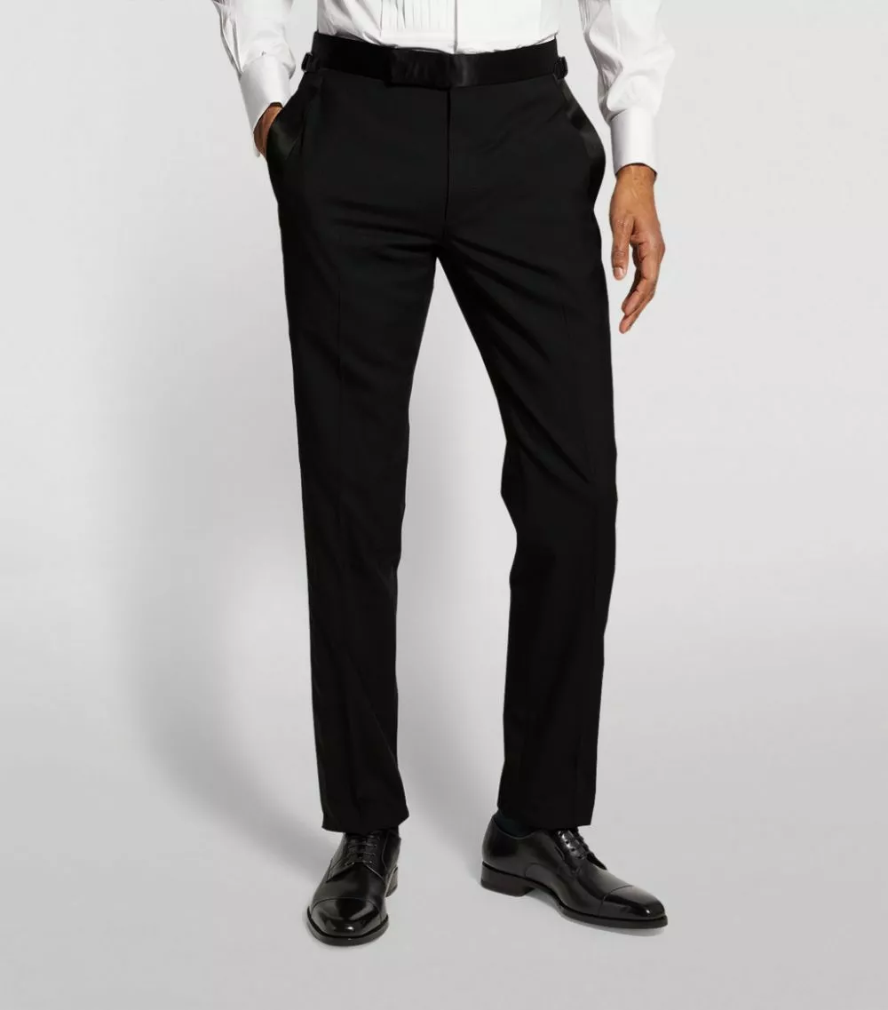 TOM FORD TF FTRS SHELTON SATIN 001 BLK Tailored Trousers 3 TOM FORD TF FTRS SHELTON SATIN 001 BLK Tailored Trousers - Image 3