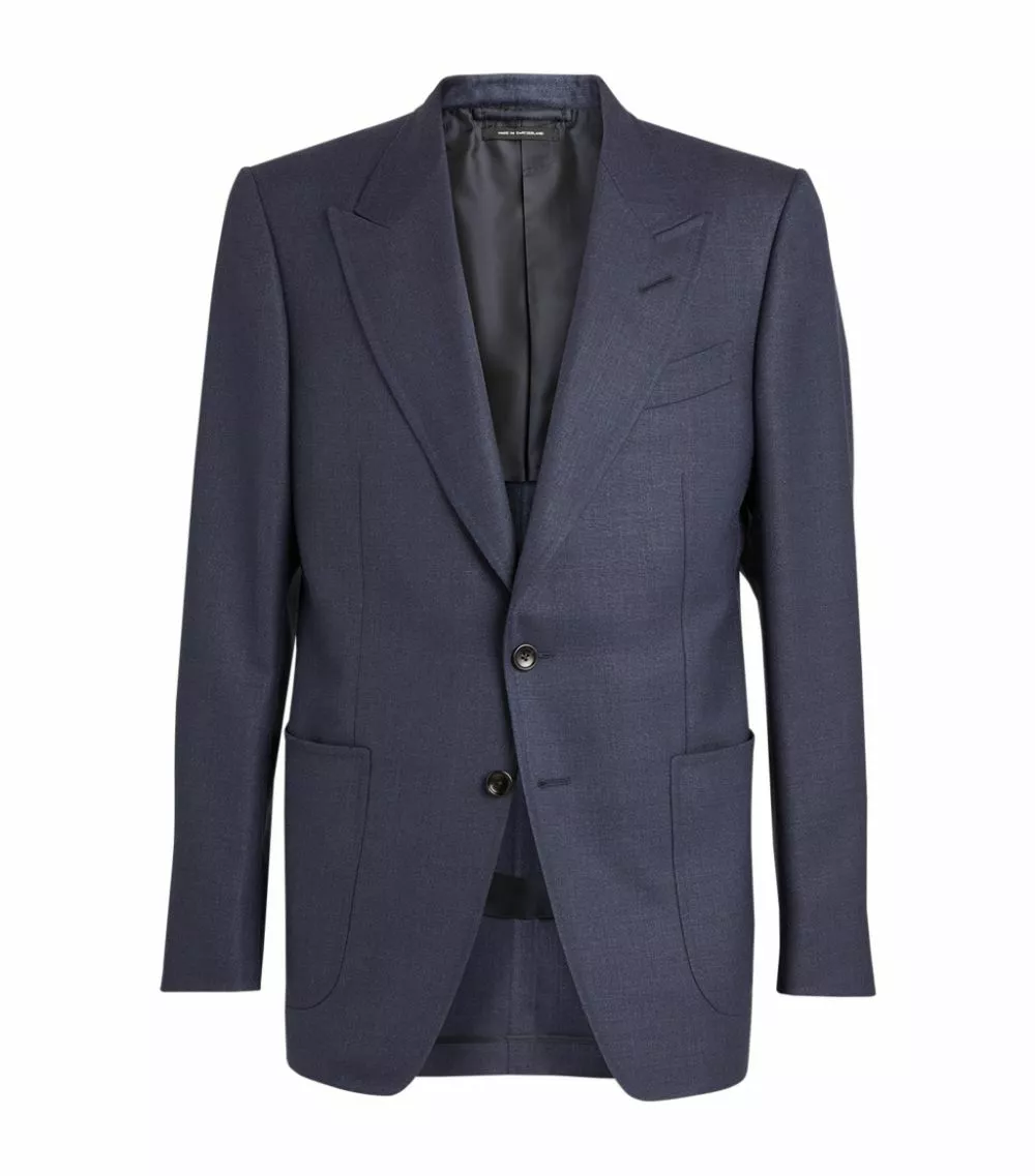 TOM FORD TF JACKETT DAY HOPSACK 916R65 MID BLUE Blazers 1 TOM FORD TF JACKETT DAY HOPSACK 916R65 MID BLUE Blazers