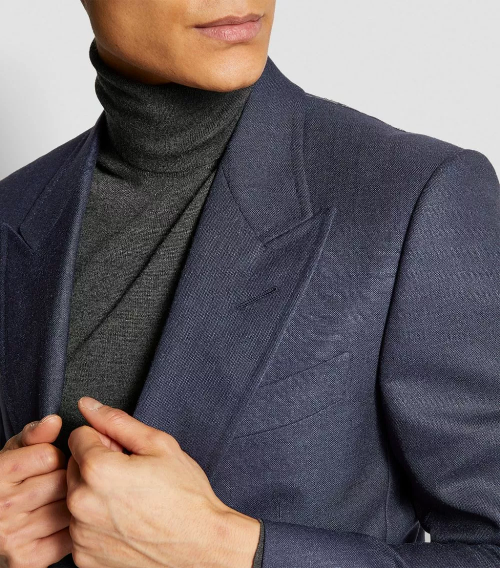 TOM FORD TF JACKETT DAY HOPSACK 916R65 MID BLUE Blazers 6 TOM FORD TF JACKETT DAY HOPSACK 916R65 MID BLUE Blazers - Image 6