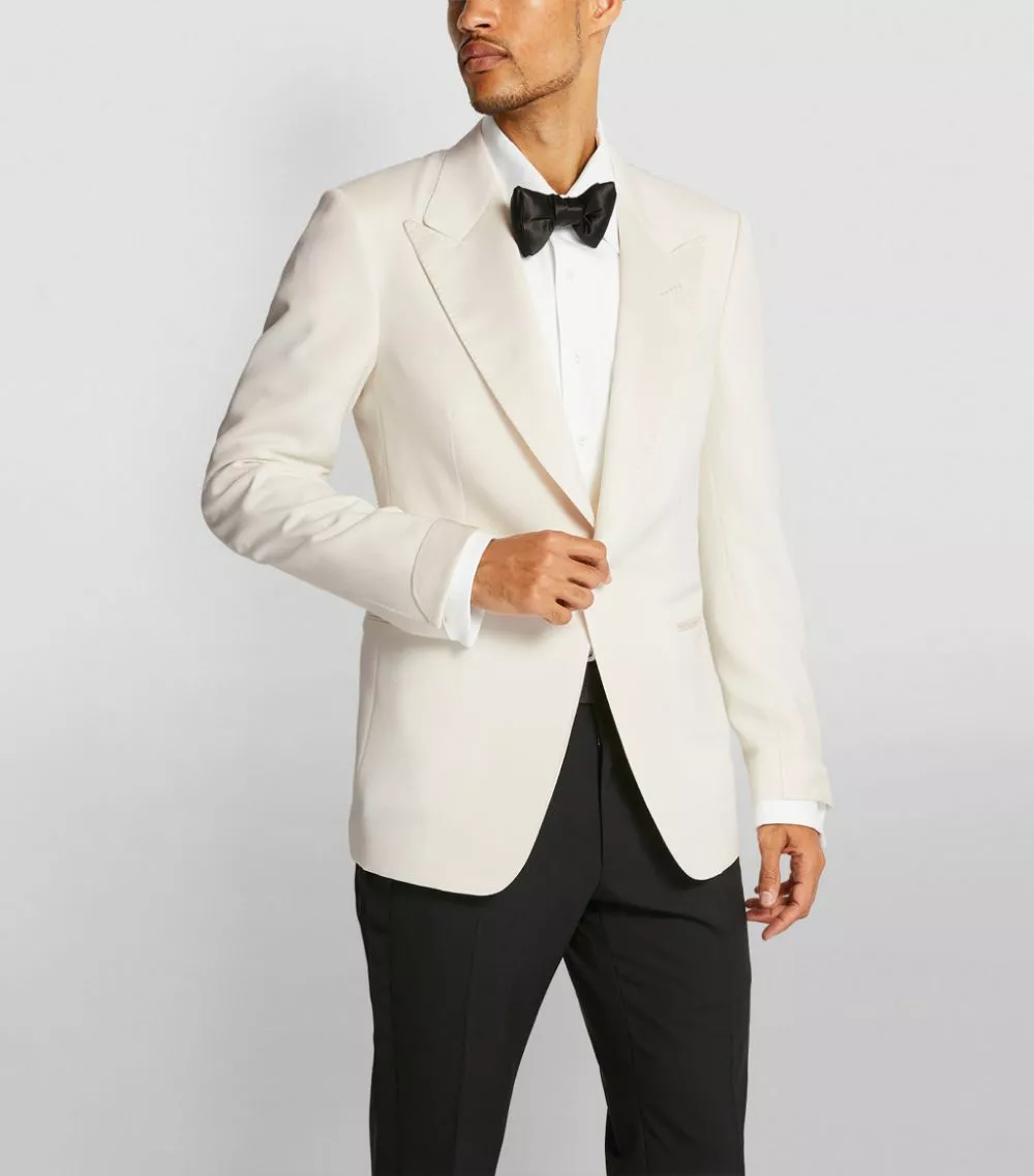 TOM FORD TF WOOL MHAIR FJACKET 100 WHITE SOLID Jackets 4 TOM FORD TF WOOL MHAIR FJACKET 100 WHITE SOLID Jackets - Image 4