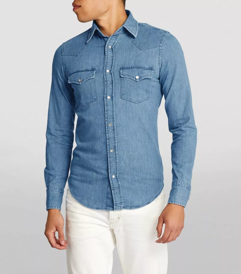 TOM FORD Western Denim Shirt 432 BR BLU SLD Casual Shirts 3 TOM FORD Western Denim Shirt 432 BR BLU SLD Casual Shirts - Image 3
