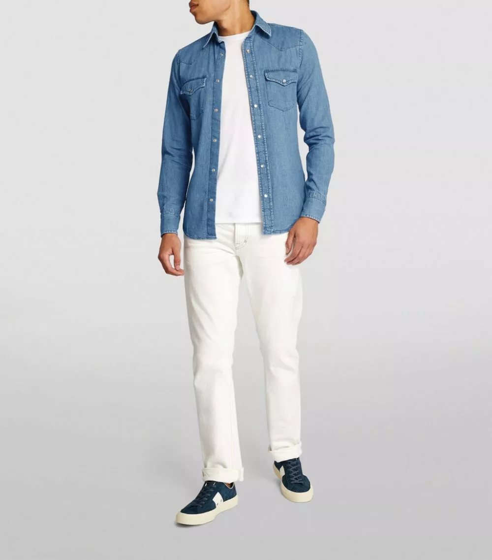 TOM FORD Western Denim Shirt 432 BR BLU SLD Casual Shirts 2 TOM FORD Western Denim Shirt 432 BR BLU SLD Casual Shirts - Image 2
