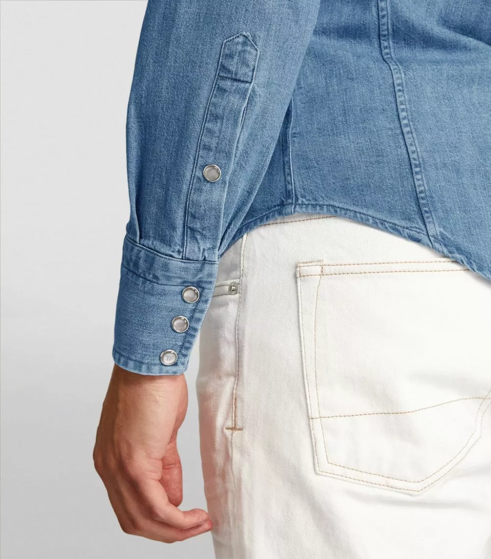 TOM FORD Western Denim Shirt 432 BR BLU SLD Casual Shirts 6 TOM FORD Western Denim Shirt 432 BR BLU SLD Casual Shirts - Image 6