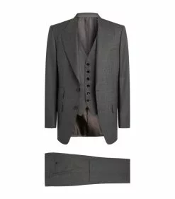 TOM FORD Windsor Check 3-Piece Suit 911R85 GREY POW 3 Piece Suits